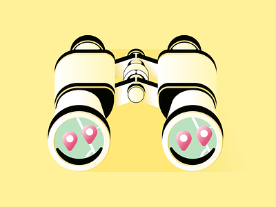 Binoculars for blog cover binoculars illustration spyglass yellow
