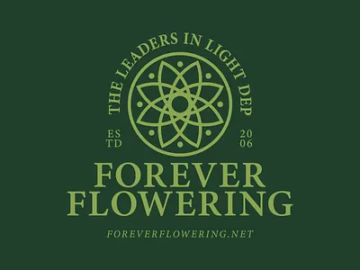 Forever Flowering Greenhouses branding cannabis design gardening green identity lawncare logo minimal sacred geometry typography vector