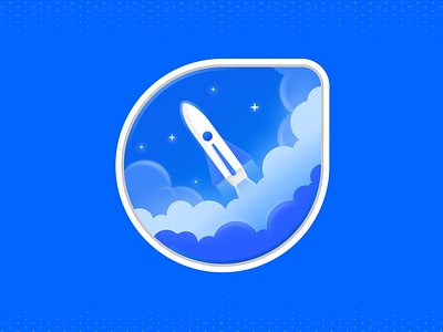 Newton School Sticker clean flat graphic art icon illustration illustration. illustrator rocket spaceship