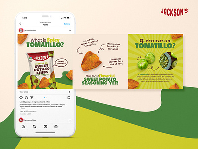 Potato Chips Social Media Carrousel food graphic design instagram snack social media design