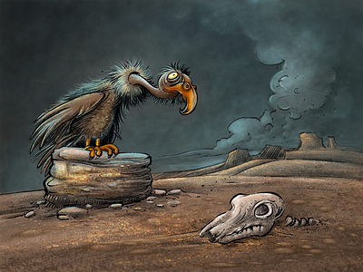 Hungry Bird bird cartoon color digital drawing illustration ink procreate procreateapp sketch