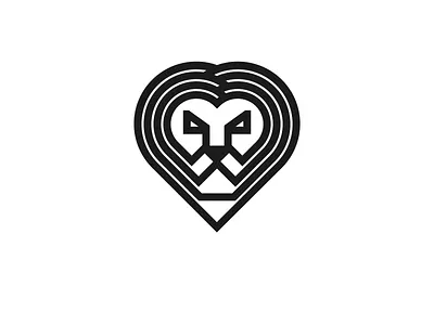 LION HEART heart lion logo symbol