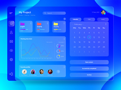 Dashboard_For_Artistic_Projects app design blur dashboad dashboard app dashboard design dashboard ui design glass glassmorphism minimal ui ui design