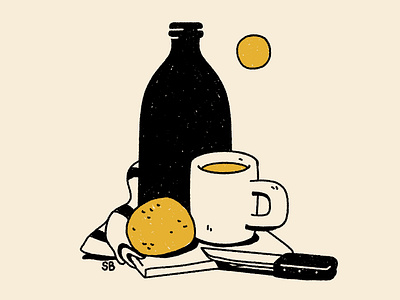 Still Life Study design digital illustration illustration limited color palette procreate still life true grit true grit texture supply yellow