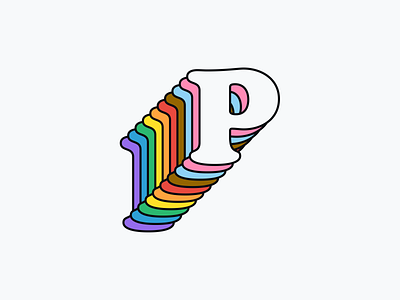 P is for Pride cooper black letter lgbt lgbtq p pride rainbow retro type typography