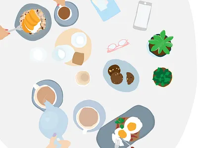 Brunch adobe illustrator brunch illustration line drawings
