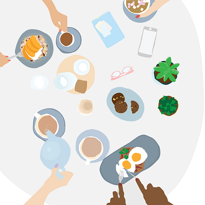 Brunch adobe illustrator brunch illustration line drawings