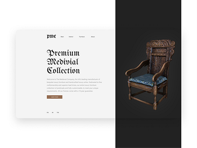 Medieval Furniture Collection black blackandwhite chair design furniture medieval minimalism ui ux