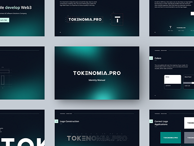 Tokenomia.pro - Brandbook blockchain brandbook branding colors company crypto design logo tokenomia typography web3
