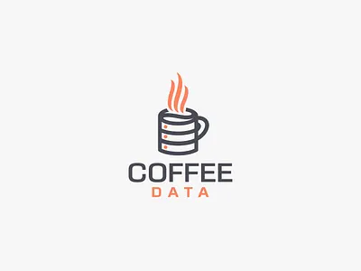 Coffee data coffee design icon logo minimal vector