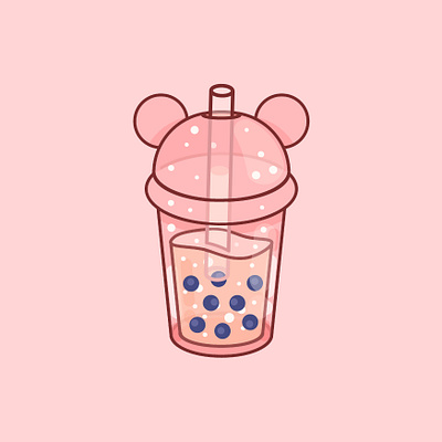 Bubbletea bbt boba branding bubbletea cute design food graphic happy illustration kawaii kid minimal pastel pink