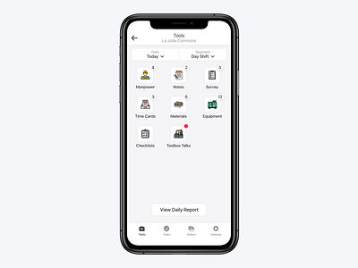 Daily Reporting app design interface mobile ui