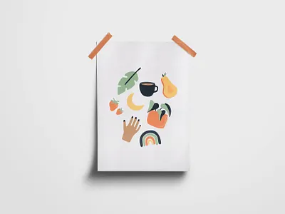 Feeling Fruity coffee colourful creative design flat fruit fun illustration minimal