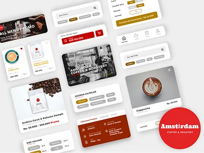 Amstirdam Mobile App Components amstirdam coffee coffeeshop components indonesia indonesia designer inspiration interface malang mobile mobile ui starbucks ui ux