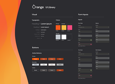 Dark UI Library branding components dark ui identity ui ui kit ui library