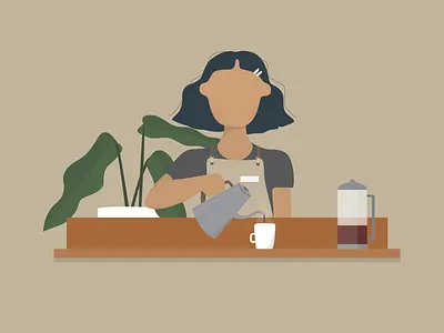 Morning After cafe coffee design illustration