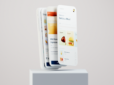 3D Food icons and mockups - Purchase 3dicon animation blender burger food free iconset ios ios app modeling popcorn presentaion ui8