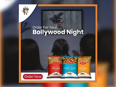 Grocery ad banner design(Bhujiya) branding design graphic design illustration illustrator typography ui ux vector