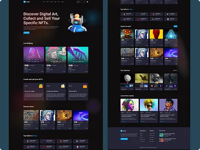 Nuron NFT web template UI design bitcoin crypto eth nft