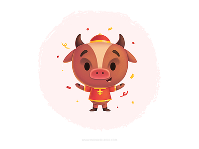 Lunar New Year cartoon character children chinese cute happy new year illustration ilustracion kawaii kidlitart kids lunar year mexico ox procreate 農曆新年