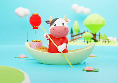 Gong Xi Fa Cai 3d 3d ilustration 3d model animation blender3d branding design icon illustration illustrator lunar new year minimal rendering ui ux zbrush