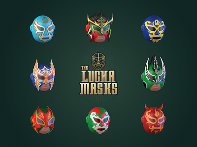 Lucha Masks NFT 3d blender body body builder character crypto cycles face head illustration luchador mask nft render solana sports wrestler