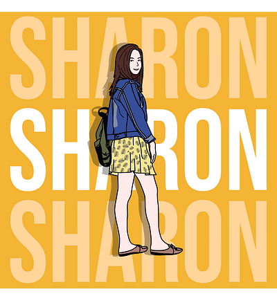 Sharon adobe illustrator avatar design cartoon style design flat icon illustration