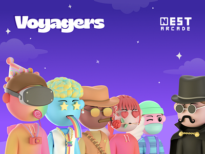 Voyagers NFT Characters 3d arcade avatar b3d blender character crown crypto cycles human king nft render solana soldier space voyager