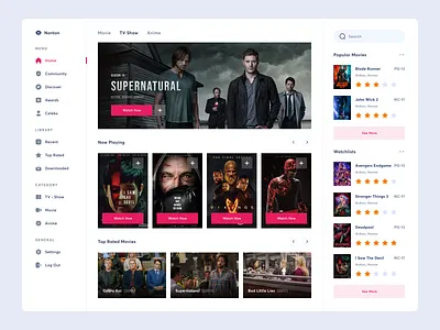 Movie Streaming Dashboard amazon app category dashboard design disney genre hbo movie netflix platform streaming tv tv series ui uidesign uiux uxdesign watch web