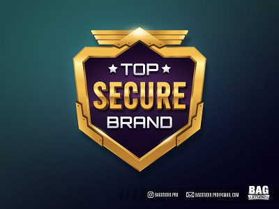 Realistic Golden Vector Badge badge branding design download editable emblem golden illustrator logo medal metallic military realistic security template vector