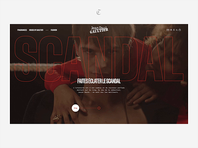Jean Paul Gaultier ⏤ Scandal animation interactive interface jeanpaulgaultier motion ui webdesign website