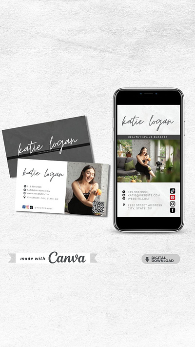 Digital Business Card Template branding canva design graphic design marketing