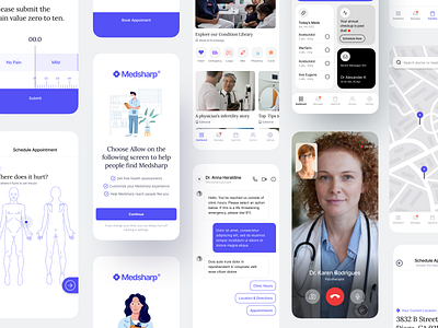 Medical App admin app appointment booking clean dashboard doctor health ios medical medical app medtech mobile patient product design saas ui ux video call zoom
