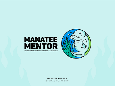 Manatee Mentor art direction branding design graphicdesign illustration lineart logo logodesign logotype manatee mentor vector