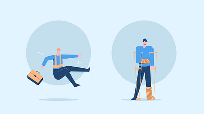 Injured Construction Worker Illustration 2d character construction dribbble flat design guy illustration inspirations minimal shot simple vector worker