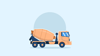 Concrete Mixer Truck Illustration 2d construction design dribbble flat design illustration inspirations minimal shot simple truck vector