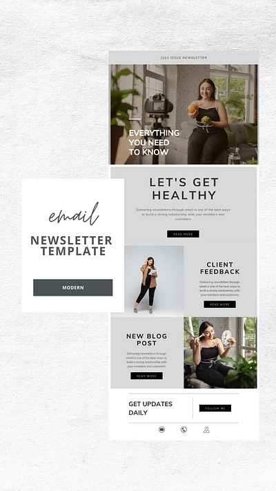 Email Newsletter Template branding canva design email graphic design marketing