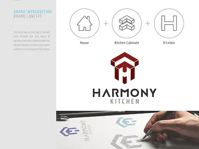 harmony kitchen branding design graphic illustration logo mockup
