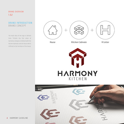 harmony kitchen branding design graphic illustration logo mockup