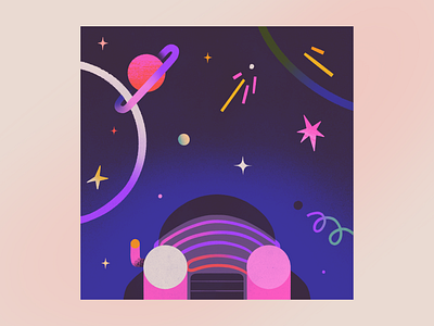 Childhood dream 2d austronaut character flat illustration shapes simple space star