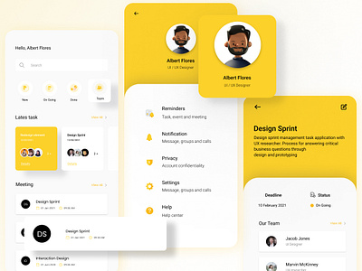 Task Management app apps black branding design minimal mobile apps task task management typography ui ux white yellow