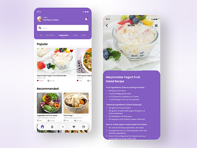 DailyUI 040 : Recipe apps daily ui dailyui design app design inspiration mobile apps recipe recipe app ui ux design uidesign user interface design web design