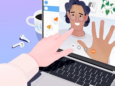 Long Distance Valentines character dribbbleweeklywarmup future illustration love meeting valentines valentines day vector illustration