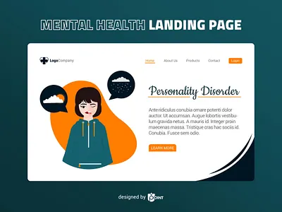 Mental Health - Landing Page graphic design illustration landing page landing page design landing page illustration mental health ui design vector vector illustration website