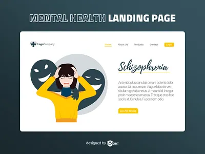 Mental Health - Landing Page graphic design illustration landing page landing page design landing page illustration mental health ui design vector vector illustration website