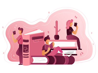 Book Reading 2d book character color design flat flat illustrator illustration minimal monocromatic ui ux vector vector design