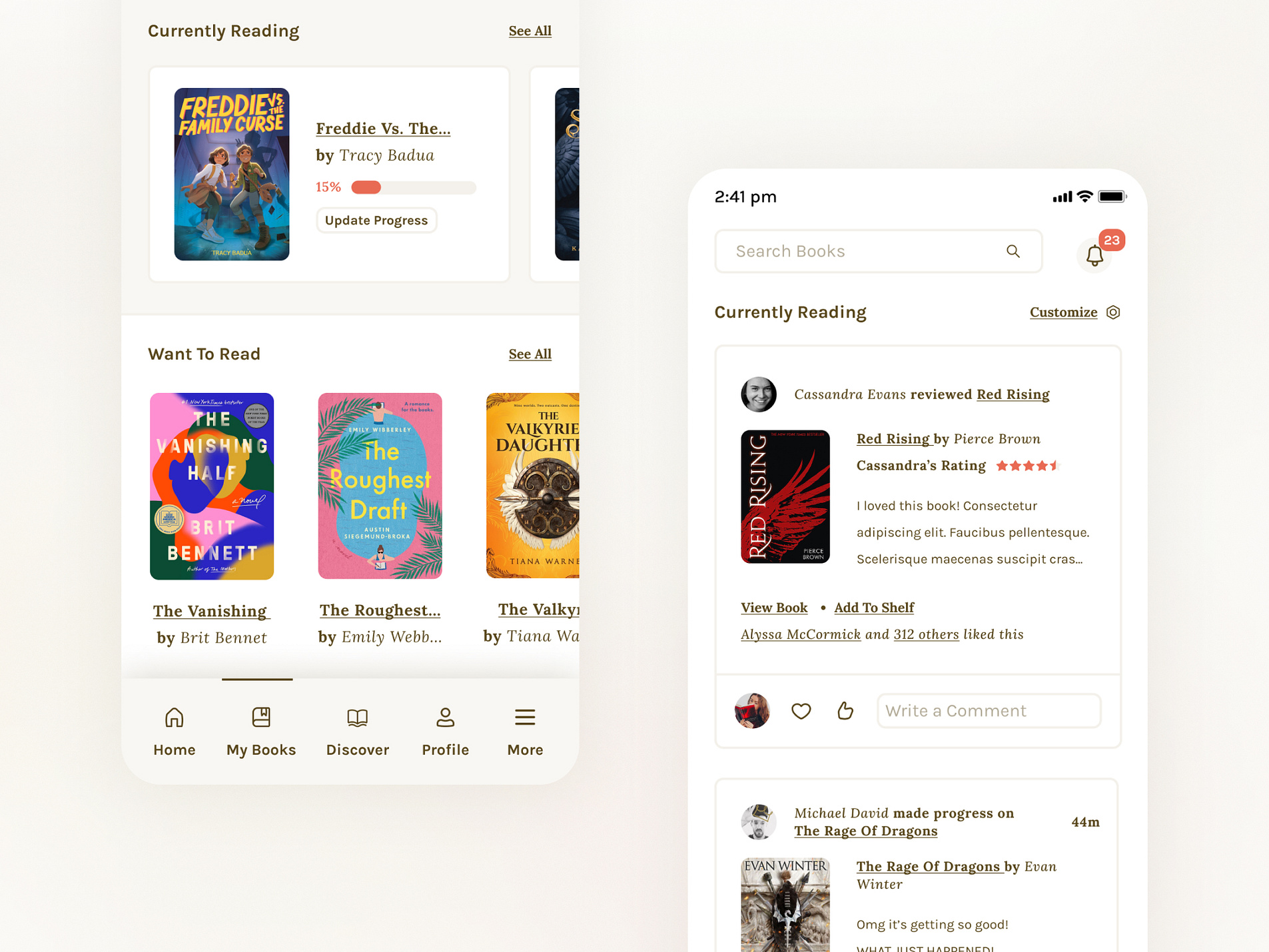 Goodreads App by Brittney Singleton on Dribbble