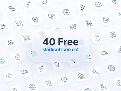40 Free Medical Icon Set branding design hero icon iconset illustration medical ui web website