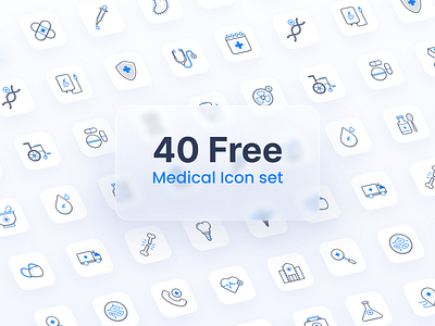 40 Free Medical Icon Set branding design hero icon iconset illustration medical ui web website