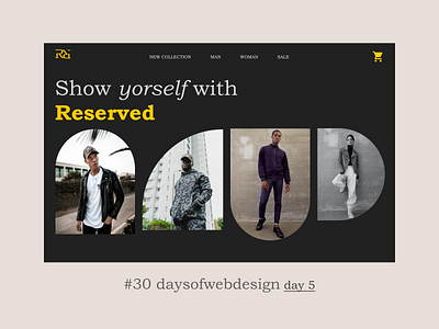 Reserved e-commerce main screen concept landingpage minimal ui user interface ux webdesign webdesigner website website design